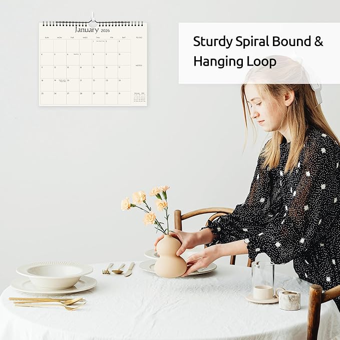 SKYDUE Wall Calendar 2026-2027, 18 Months Calendar from Jan. 2026 to Jun. 2027, 8.5 x 11 Simple Small Calendar Planner with 280 Stickers