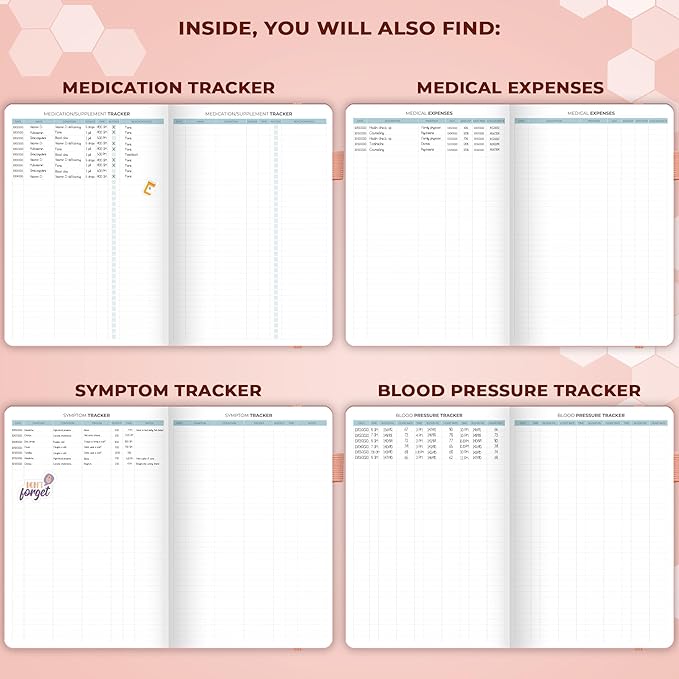 Clever Fox Large Medical Planner 12-Month – Medical Notebook, Health Diary, Wellness Journal to Track Health – 12 Months, 7x10.5″ (Light Pink)