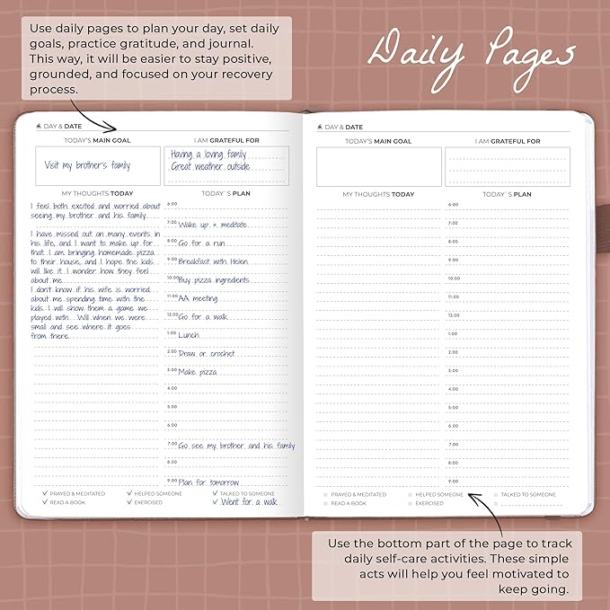 Clever Fox Addiction Recovery Journal – Addiction Treatment Planner, Mindfulness Workbook for Addiction Recovery Planner – Daily Sobriety Journal to Support Recovery Progress, A5 Size – Dark