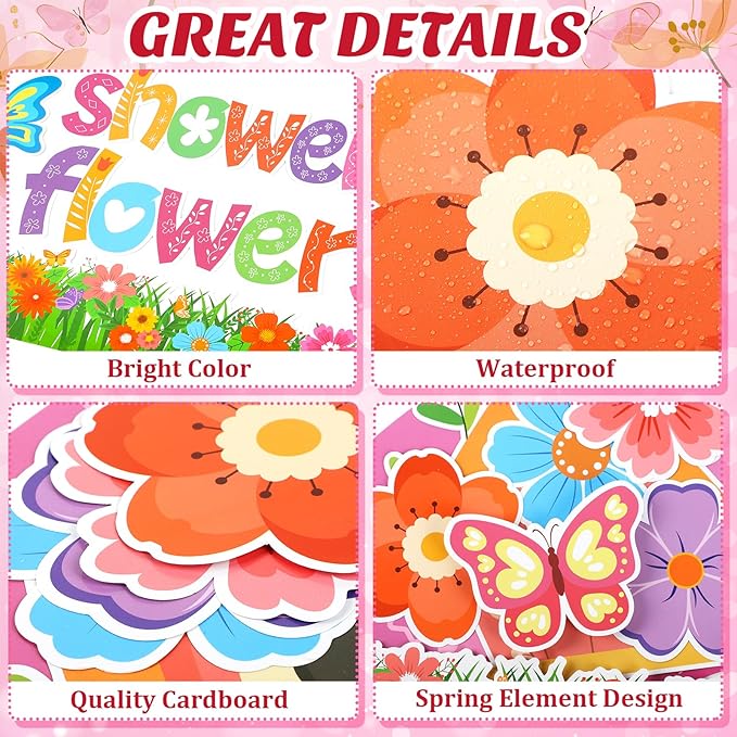 Spring Bulletin Board Decorations April Showers Bring May Flowers Decorations Spring Cut Outs Decorations for School Classroom Office Chalkboard Door Party Decor