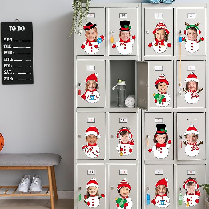 60pcs Christmas Theme Cutouts Snowman Bulletin Board Decorations Xmas Snowman Paper Cut-Outs Classroom Decor for Xmas Classroom DIY Craft Photo Wall Door Christmas Winter Party Supplies