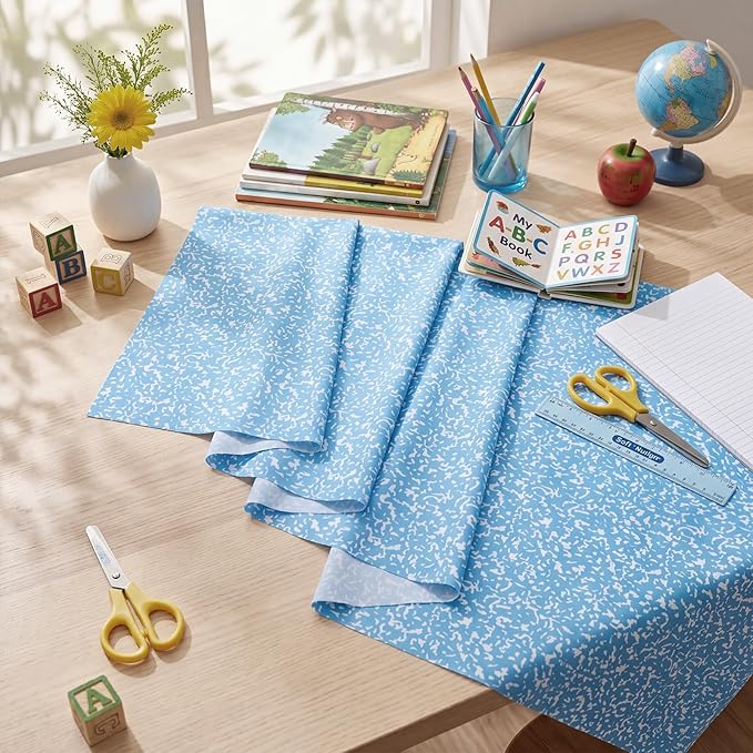 Mindsoft 1 Pc Bulletin Board Paper 48'' x 107'' Class Boards for Classroom Bulletin Boards Everyone is Welcome Classroom Board Decor Pillows Curtains Crafts (Blue Composition)