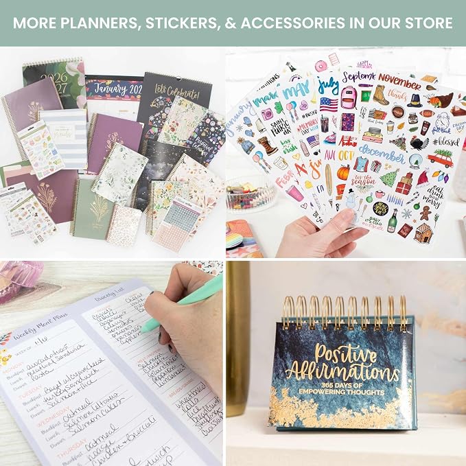 bloom daily planners 2026 Planner (January - December) Calendar Year Organizer - 5.5” x 8.25” - Weekly & Monthly Agenda Book with Stickers & Bookmark - Garden Party, Beige