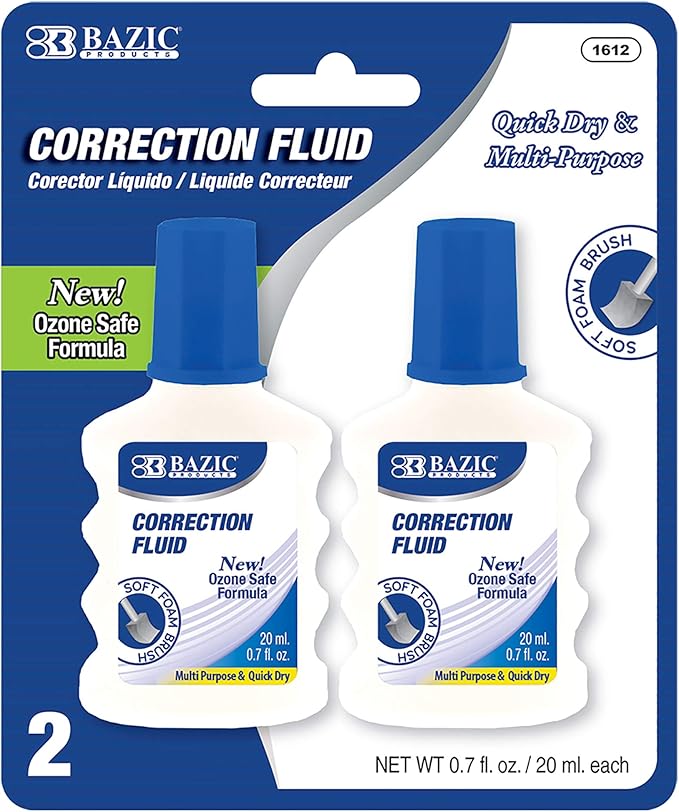 Correction Fluid with Foam Brush (Set of 2) Quantity: Case of 144