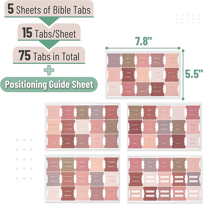 Mr. Pen- Bible Tabs, 75 pcs, Earthy Brown, Gold Foil Lettering, Laminated Bible Tabs for Women and Men, Bible Index Tabs, Bible Book Tabs, Bible Labels Tabs, Mr. Pen Bible Tabs
