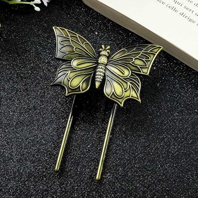 Bookmark,Metal Book Clip, Journal Clip, Book Page Holder Clip,Vintage Book Clips Butterfly, Hold Journal Open While Writing and Free Your Hands, Gifts for Book Lovers, Readers, Writers (Butterfly A)