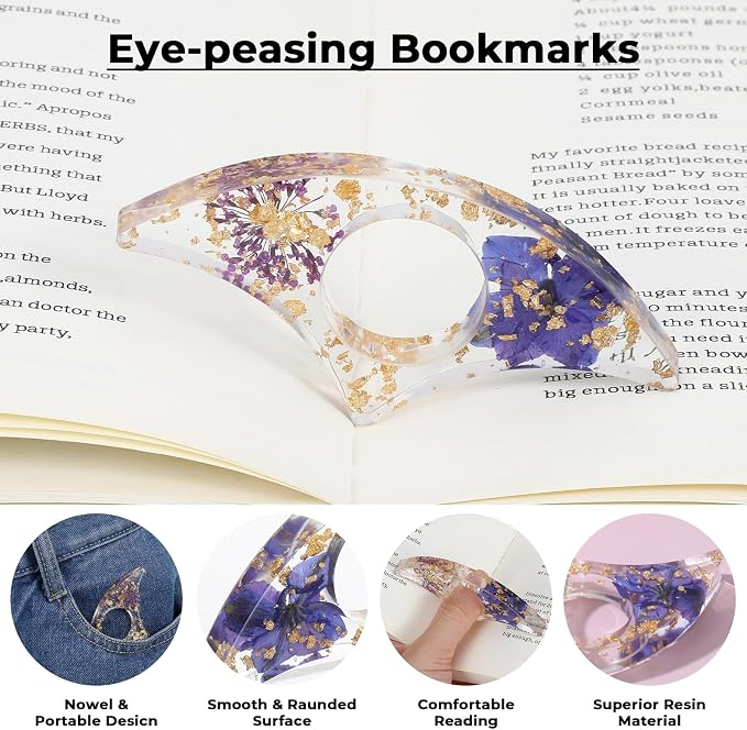 2Pcs Thumb Book Page Holder Book Page Holder Thumb Ring Books Marks for Reading Accessories Transparent Bookmarks for Women Best Friend Friendship Christmas Gifts for Books Lovers Teacher Readers