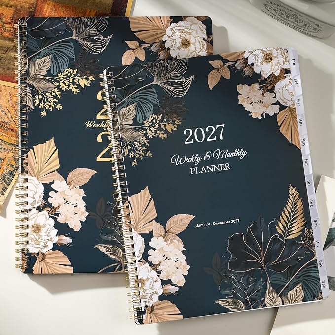 2027 Planner - 9" x 11", 2027 Weekly & Monthly Planner, Jan.2027 - Dec.2027, Large Calendar with Sturdy Cover, Premium Paper, Twin-wire Binding, Monthly Tabs