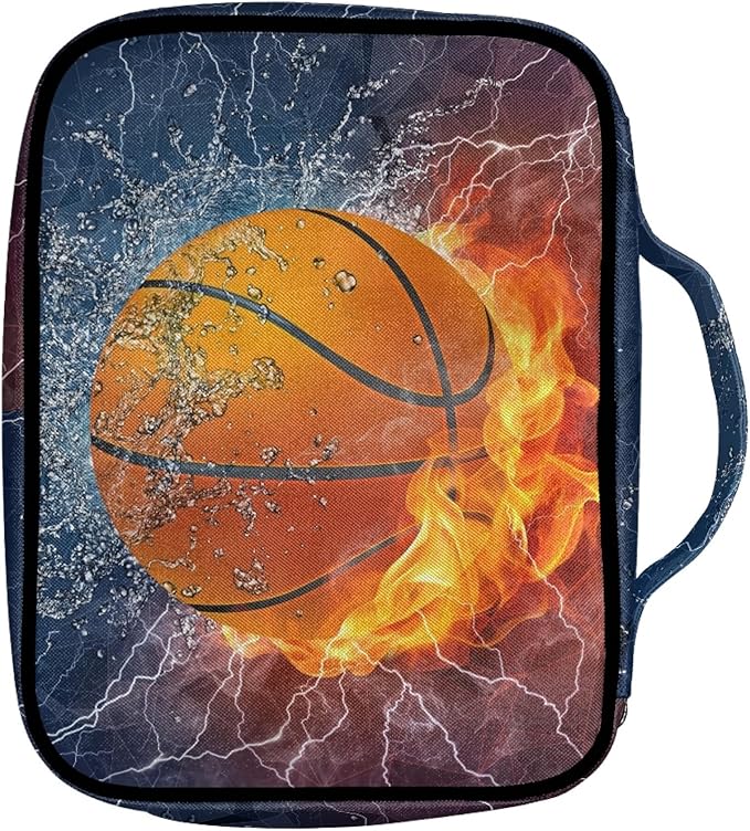 Basketball Bible Bag for Boys,Kids Bible Cover with Handle, Basketball Themed Book Cover for Study Bible