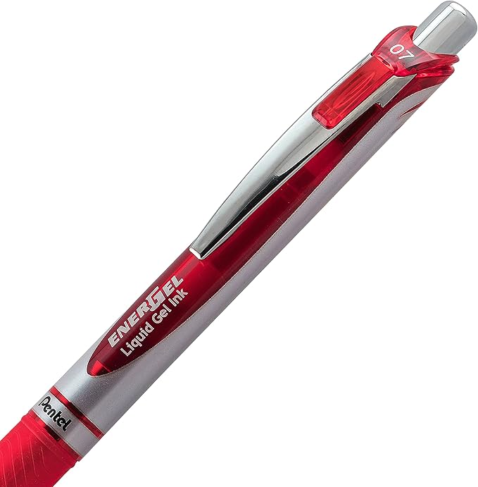 Pentel EnerGel RTX Retractable Liquid Gel Pen Canister, Red Ink (BL77PC36B) (Pack of 1, 36 Count Total)