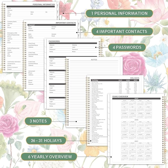2026-2031 Monthly Planner/Calendar - 5 Year Monthly Planner 2026-2031 from Jul. 2026 - Jun. 2031, 9" x 11", 60 Months Calendar, Large 5 Year Planners with Tabs, Two-Side Pocket, Suitable for Long-Term Planning