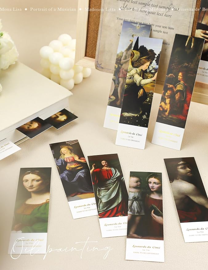 30 Pcs Paper Bookmarks, da Vinci Art Works Bookmark Bulk for Book Lovers, Aesthetic Bookmarks Set for Women Men