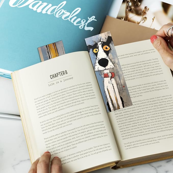 60 Pcs Funny Dog Bookmarks Bulk, Cute Puppy Theme Paper Book Marks for Reading Kids, Colorful Cartoon Dog Page Markers for Women Men Kids, Book Lover Gifts and Classroom Supplies