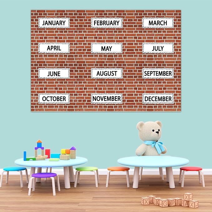Qyeahkj Red Brick Bulletin Board Paper Roll Fireplace Bulletin Board Background Paper Fade Resistant Chimney Classroom Decoration Poster Art Craft Home Wall Education Decoration Supplies 17.7in x 20ft