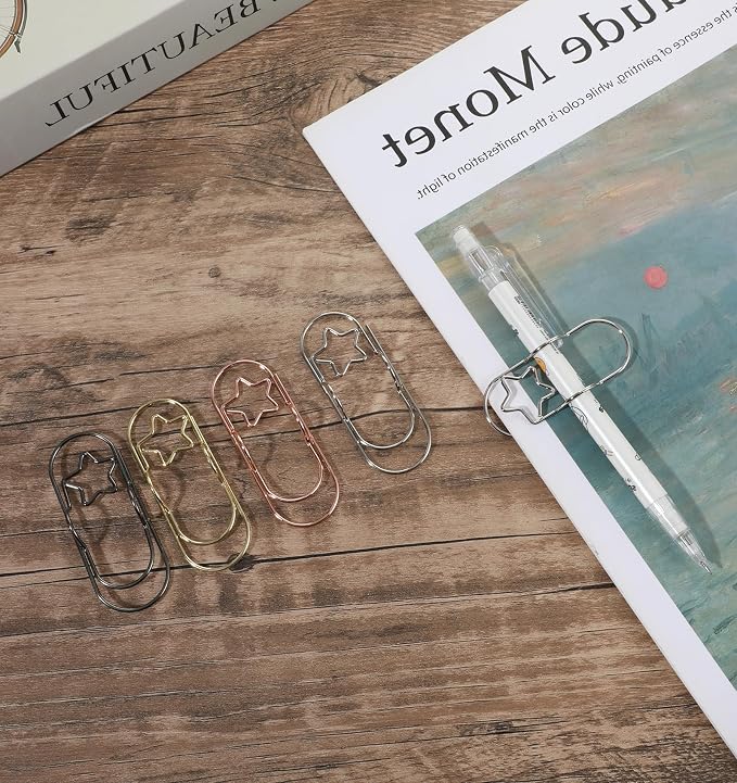 20 Pcs Metal Pen Clip, Paperclip Pen Holders for Notebooks & Planners, Multifunctional Bookmark Clips, Office School Supplies