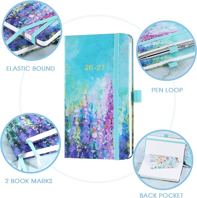 Pocket Planner 2026-2027 - Pocket Calendar 2026-2027, Jul.2026 - Jun.2027, 26-27 Pockets Planner Weekly and Monthly, 3.93''×6.29''- Oil Painting