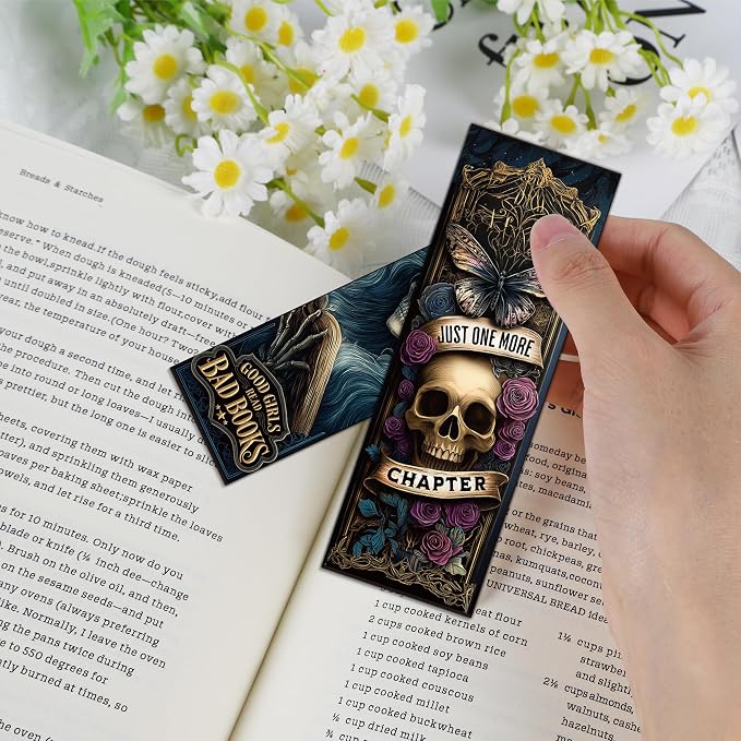 100PCS Dark Academia Bookmarks Bulk, Gothic Witchy Horror Book Marks for Reading, Paper Book Marker Clips for Women Men Halloween Christmas Book Club Gifts School Office Supplies