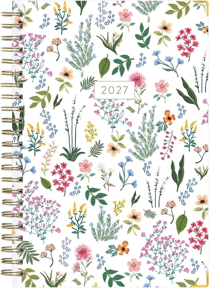 Blue Sky 15 Month 2027 Weekly and Monthly Planner Calendar, October 2026 - December 2027, 5" x 8", Hard Cover, Durable Twin Wire Binding, Laminated Tabs, Storage Pocket, Includes Snap-In Bookmark, Ruler, & Stickers, Londonberry