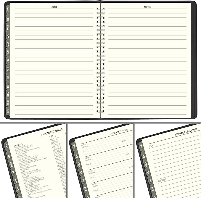 AT-A-GLANCE 2027 Appointment Book Planner, Weekly & Monthly, 7" x 8.75", Quarter-Hourly, Recycled, Black (70951G0527)