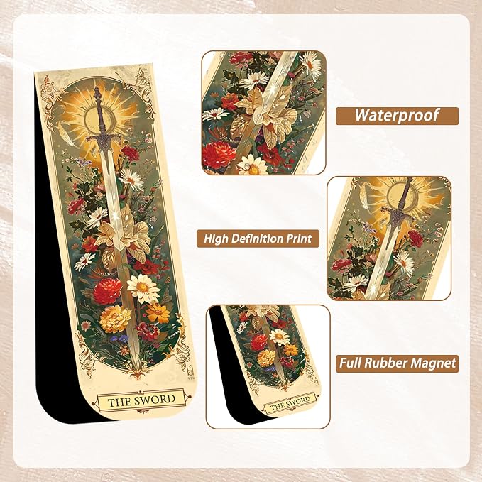 30 Pcs Tarot Fantasy Magnetic Bookmarks, Cute Magnet Book Mark Clips for Reading Women Teens Adults, Witchy Dark Romance Bookish Gifts and Page Marker Accessories