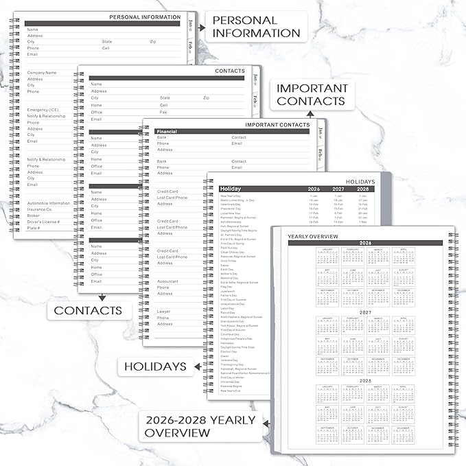 Monthly Planner 2026-2028 - 2 Year Planner from July 2026 to June 2028, 8.5'' x 11'', 2026-2027 Monthly Planner with Monthly Tabs, Pocket