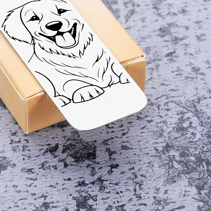 Golden Retriever Dog Dad Fathers Day Gifts - Golden Retriever Bookmark, Dog Bookmark for Dog Lovers GIF ts for Women, Reading Accessories, Pet Owner Page Marker Dog Themed Book Club GIF ts