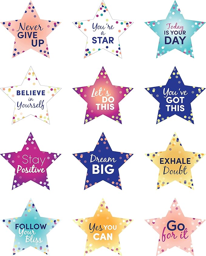 Peachy Keen Crafts Laminated Motivational Positive Sayings for Classroom Bulletin Board Decorations and Classroom Decor