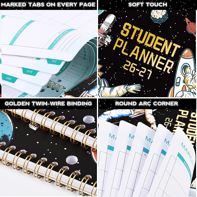 Student Planner 2026-2027 - Academic Planner 2026-2027 with Stickers, July 2026- June 2027, 9" X 11", Planner Weekly and Monthly, 3-Hole Punched Academic Calendar