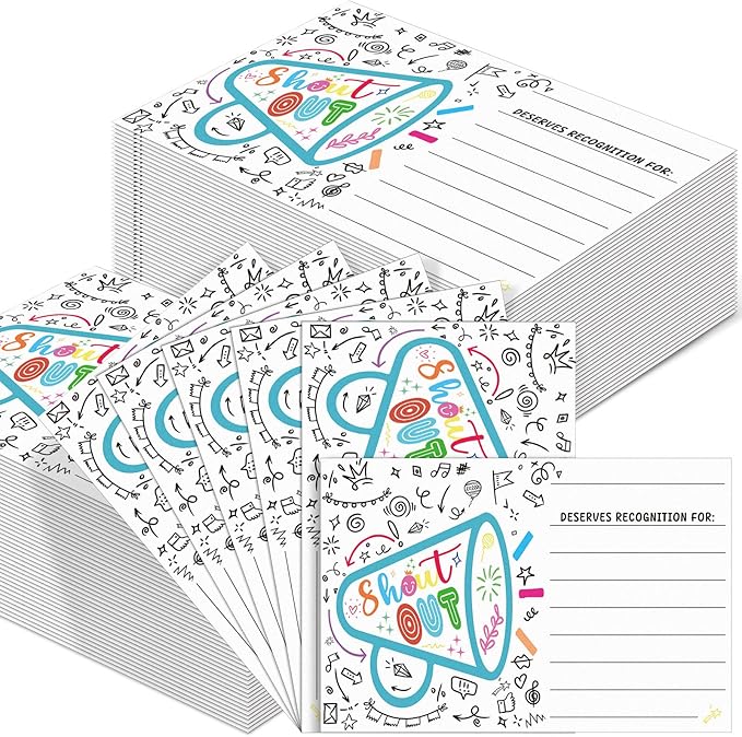 200 Count Positive Shout out Cards for Students Employees Teachers Staff Office Appreciation Recognition Reward Cards for Graduation Back to School or Work Bulletin Board