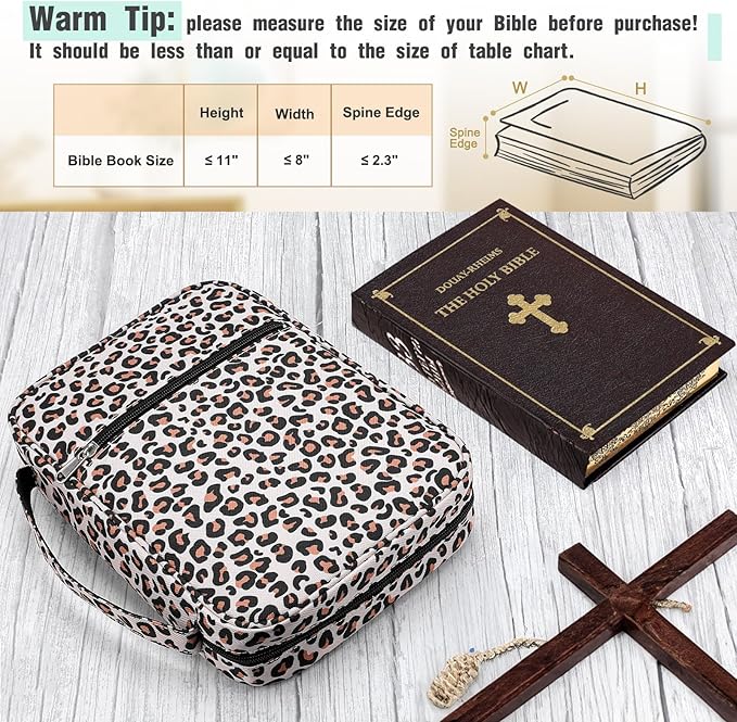 Bible Cover, Carrying Bible Case Book Cover Church Bag with Handle Large Size 10 * 7.5 * 2.5in, Book Protective Case w/ 200 PCs Tabs for Men Women, Gray