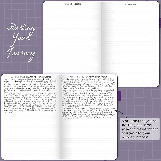 Clever Fox Addiction Recovery Journal Large – Guided Sobriety Workbook for Alcohol, Drug, Gambling, Eating & Other Addictions – Daily Planner to Support Recovery Progress, 8.3x11” (Purple)