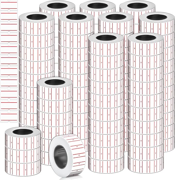 MotBach 30000Pcs 10Rolls Price Stickers Price Tags Labels for Mx-5500 Labeller, White Price Gun Labels Stickers Tags White Pricemarker Machine Sticker Label tag