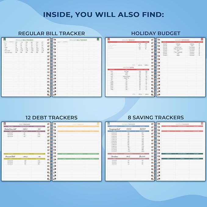 Clever Fox Budget Planner – Coiled Finance Book, Monthly Financial Journal, Budgeting Organizer & Expense Tracker Notebook, 8.5x9.5″ (Mystic Blue)