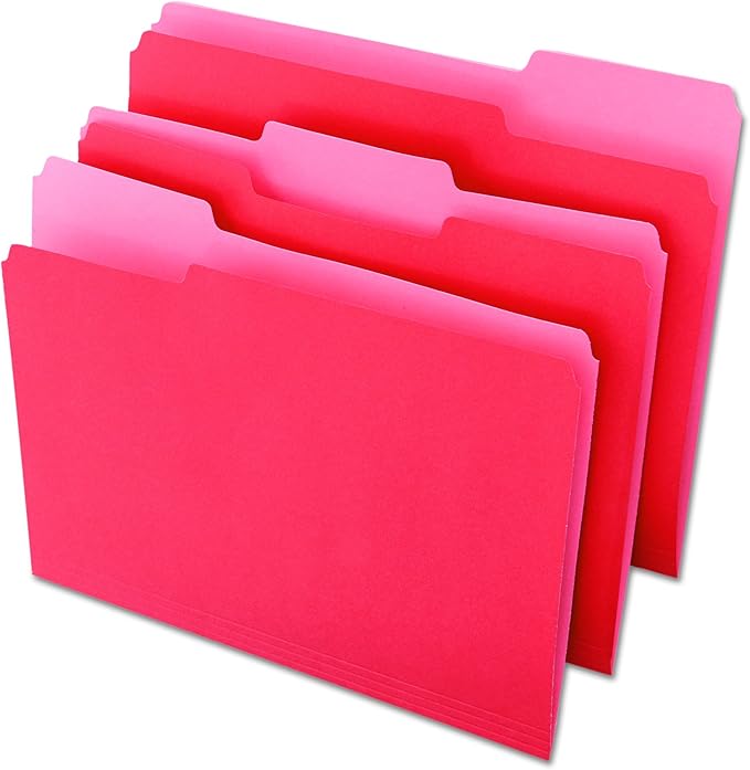 Universal One Bright Top Tab Classification Folder, Red/Light Red (10503)