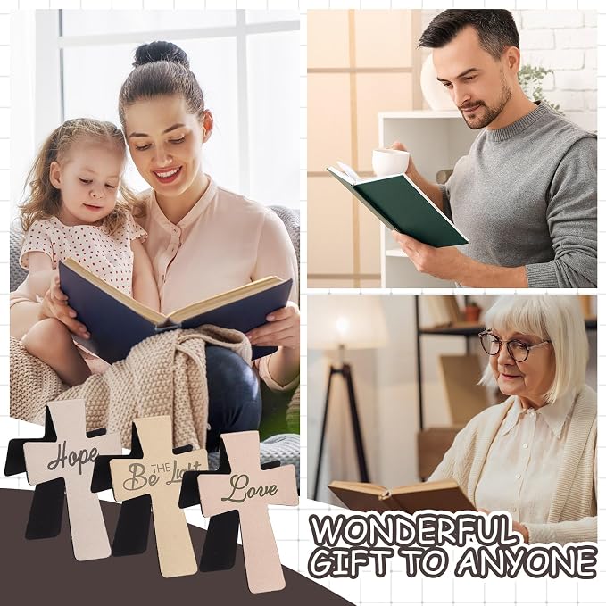 Outus 48 Pieces Magnetic Bookmarks Cross Christian Magnetic Page Markers Religious Bible Verses Bookmarks for Mother's Day Women Student School Reading Gifts Church Bible Study Group (Marble Style)