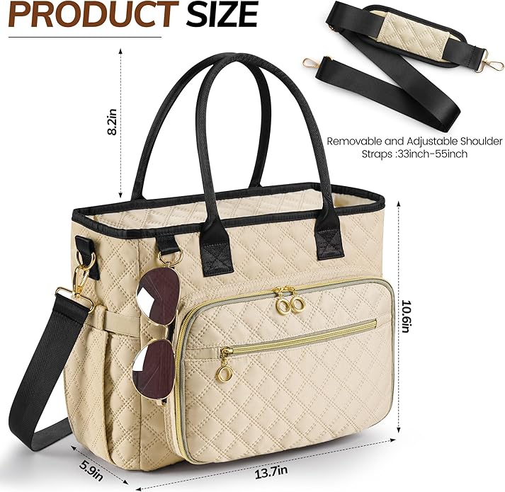 Large Bible Bag with Bible Cover Case for Women, Quilted Church Tote Bags for Bible Study Supplies, Christian Gifts for Women