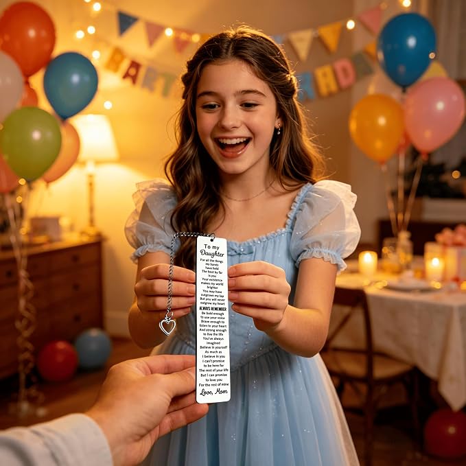 Inspirational Bookmark for Teen Girls-Daughter Gifts from Mom, Daughter Birthday Graduation Back to School, 18th Birthday Gifts for Girls, Come with A Gift Box, Lightweight Durable Bookmark