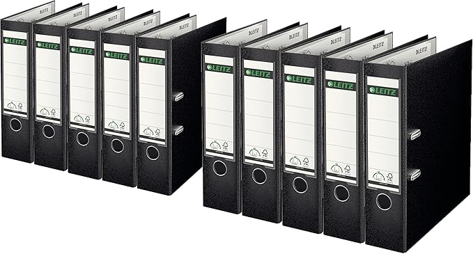 Leitz Quality Folder Plastic Cover 180?A4 (A4 Wide, Pack of 10, Black)