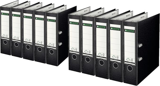 Leitz Quality Folder Plastic Cover 180?A4 (A4 Wide, Pack of 10, Black)