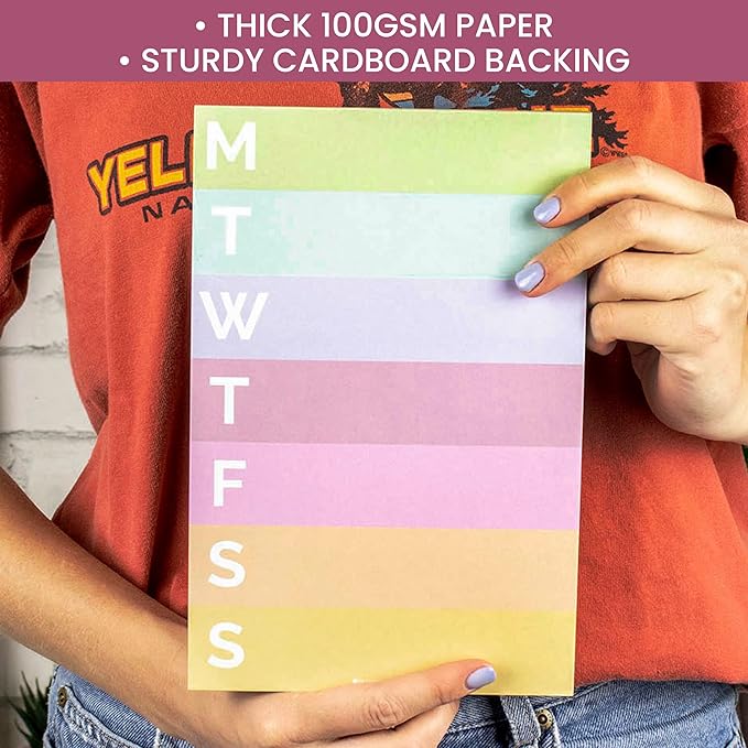 bloom daily planners Color Blocked Weekly To Do List Notepad with 80 Tear Off Sheets - Undated Weekly Planner Pad for Work, School, Home - 6” x 9” - Rainbow Sorbet
