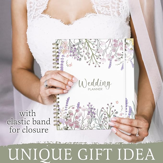 The Ultimate Premium Wedding Planner and Organizer for Brides: Hardcover Bridal Planning Book with Soft Floral Design, 11.8 x 10.6 Inches, Monthly Countdown Calendar, Checklists, Timelines, Budgeting & Keepsake Features
