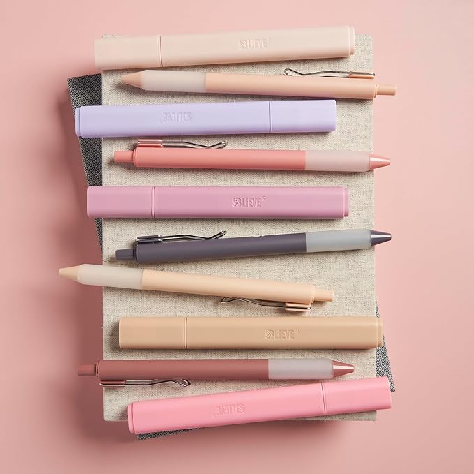 BLIEVE - Aesthetic Highlighters and Gel Pens With Soft Ink and Chisel Tip, Bible Highlighters and Pens No Bleed, Dry Fast Easy to Hold, for Bible Journaling Planner School Supplies (MORANDI)