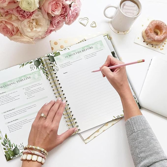 Wedding Planner Book and Organizer, Wedding Planner for Bride Gifts, Bridal Planning Binder, Engagement Gifts for Couples