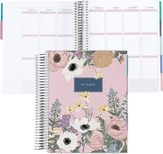 Amazon Exclusive Coiled Undated LifePlanner - Bouquet classic cover, platinum coil