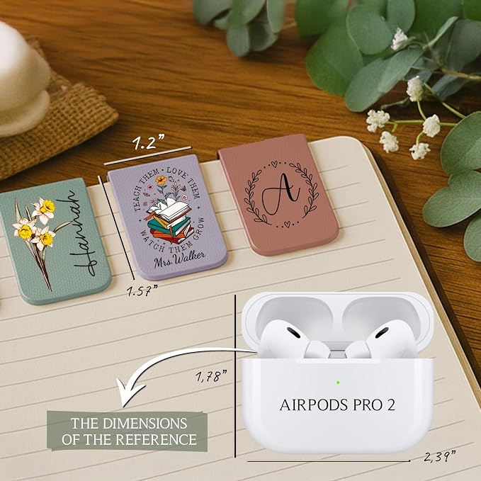 Personalized Magnetic Bookmark with Name, Custom Name Page Marker for Readers, Teachers, and Students, Floral and Botanical Design (1-Mix)