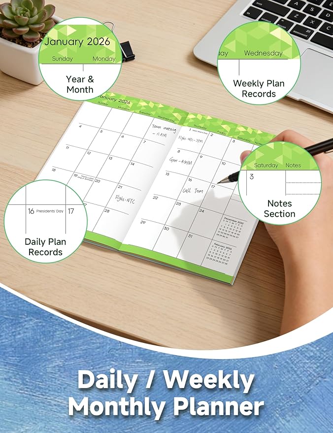 Pocket Calendar 2026-2028 Art Series, Monthly Planner Jan 2026 to Jul 2028 (3.7" x 6.7") Perfect Purse Calendar, Pocket Agenda with Protective Plastic Sleeve-Harvest