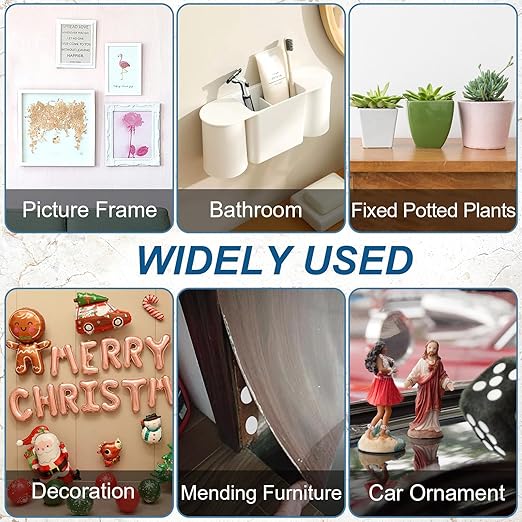 JANYUN Double Sided Tape for Walls, Removable Sticky Dots Picture Hanging Strips Adhesive Heavy Duty Clear Museum Putty for Crafts No Trace Sticky Tack Water Proof Mounting Tape