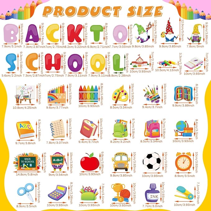 102 Pcs Back to School Cutouts Welcome School Classroom Bulletin Board Decorations Set School Bus for First Day Theme Party Decor DIY Book Chalkboard for Kids and Teacher Party Favor Supplies