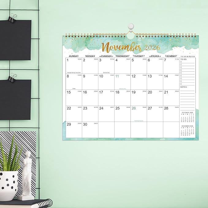 Calendar 2026-2027 - 2026-2027 Wall Calendar, 15" x 11.5", July 2026 - December 2027, 18-Month Calendar with Twin-Wire Binding, Large Blocks, Julian Dates, Perfect Organizer for Home & Office