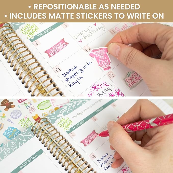 bloom daily planners New Pregnancy & Baby's First Year Planner Sticker Pack - 8 Sheets / 580+ Stickers - Maternity/Newborn Themed Stickers for Decorating, Planning, Scrapbooking, etc.
